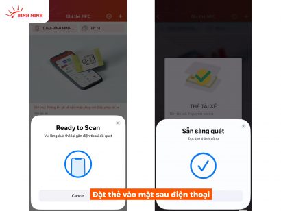 Đọc thẻ tài xế bằng NFC trên điện thoại - bước 2