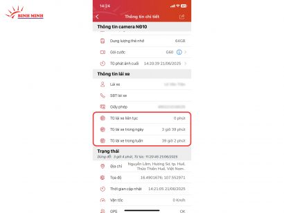 Kiểm tra thời gian lái xe