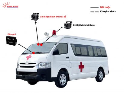 Vị trí lắp Camera NĐ10 cho xe cứu thương